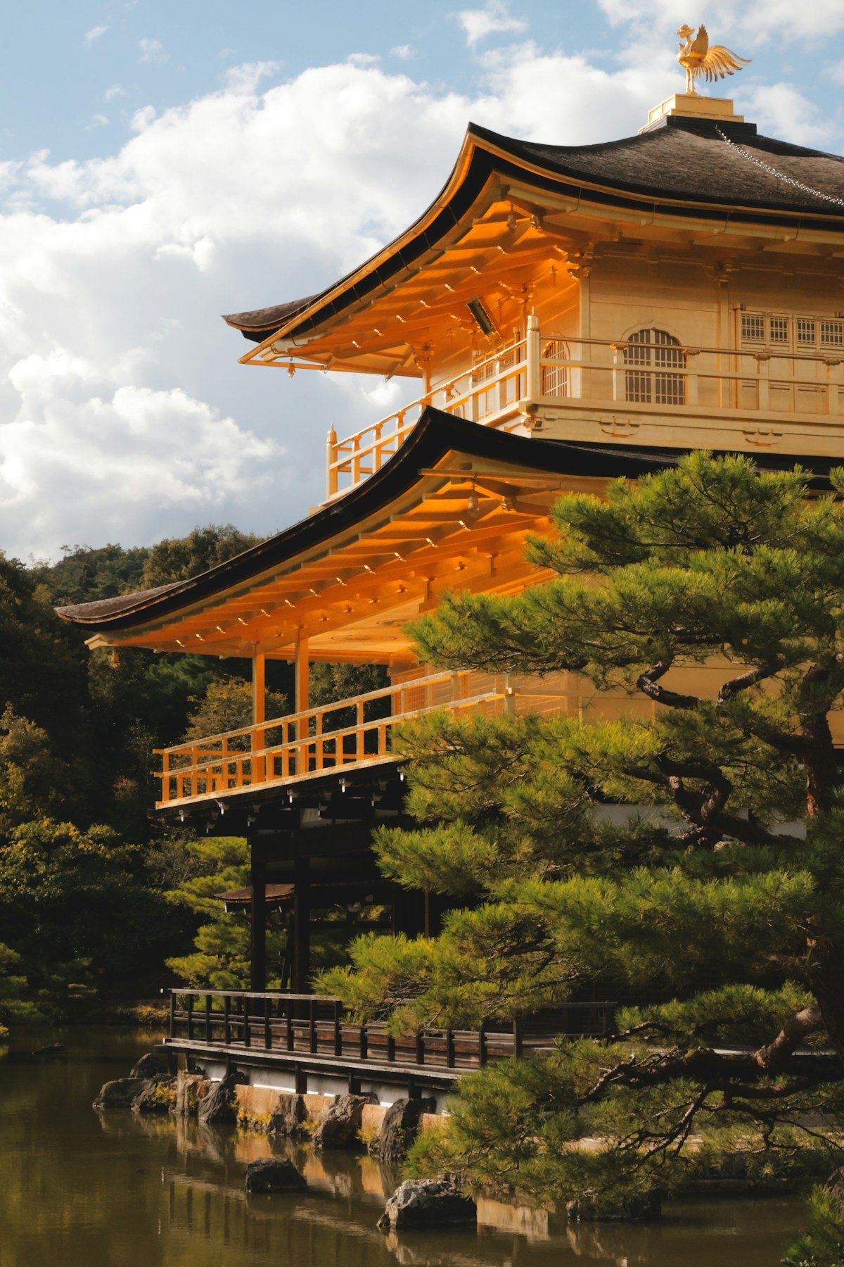 Kinkaku-ji Golden Pavilion reflected in Kyoko-chi mirror pond, Kyoto, Japan