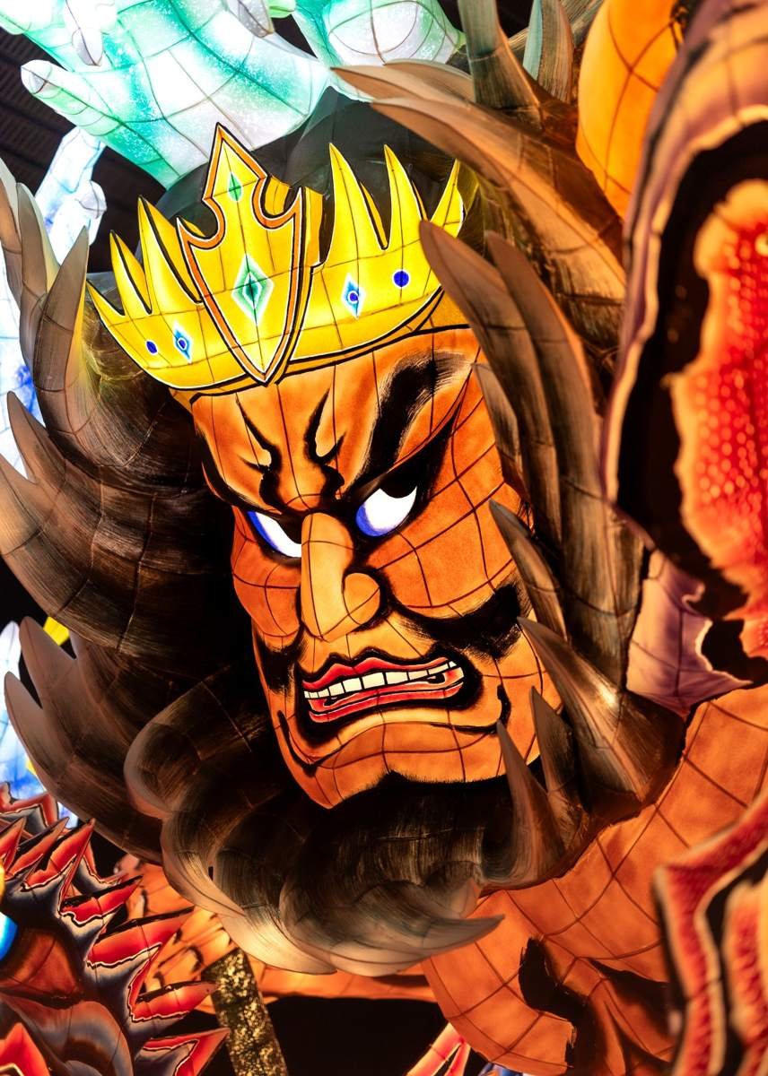 Nebuta festival float warrior face in Aomori