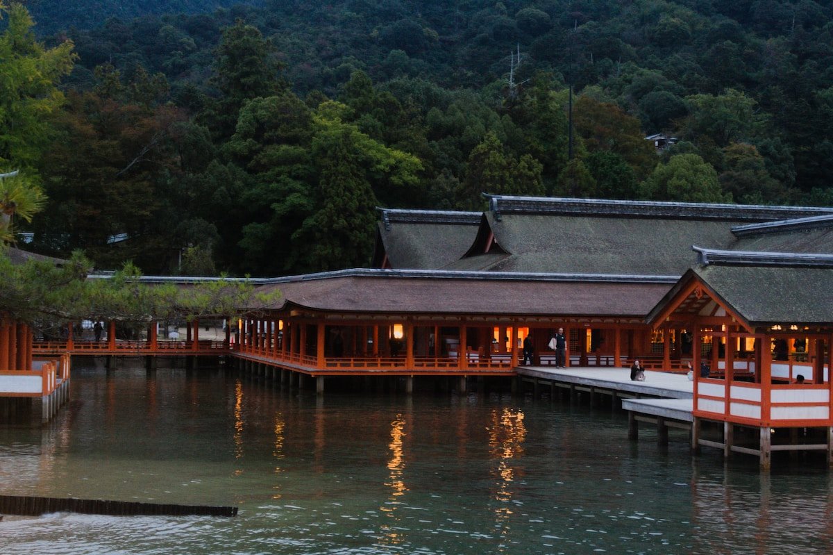 The floating torii gate of Itsukushima Shrine, Miyajima Island, Japan