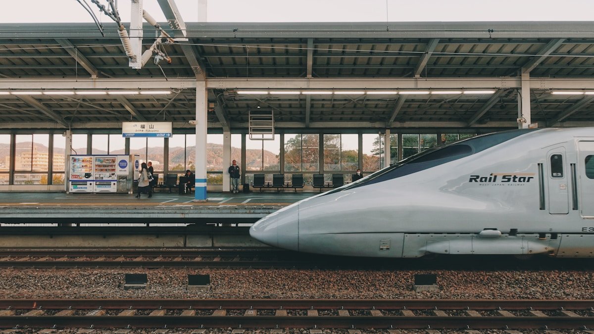 Train arriving at Fukuyama station, Hiroshima Japan — regional rail pass guide